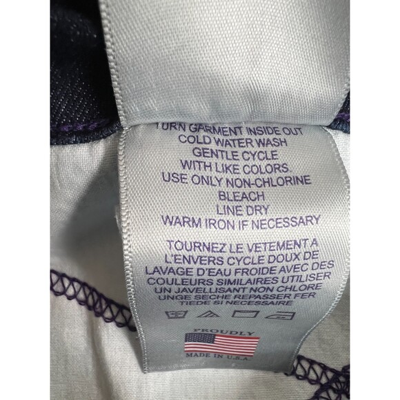 NYDJ Alyssia Rhinestone Cuffed Crop Jeans Dark Wash Women's Size 8 - Picture 7 of 14